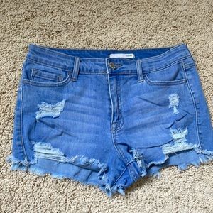 Klique B. light Blue Denim Distressed Shorts Size 28